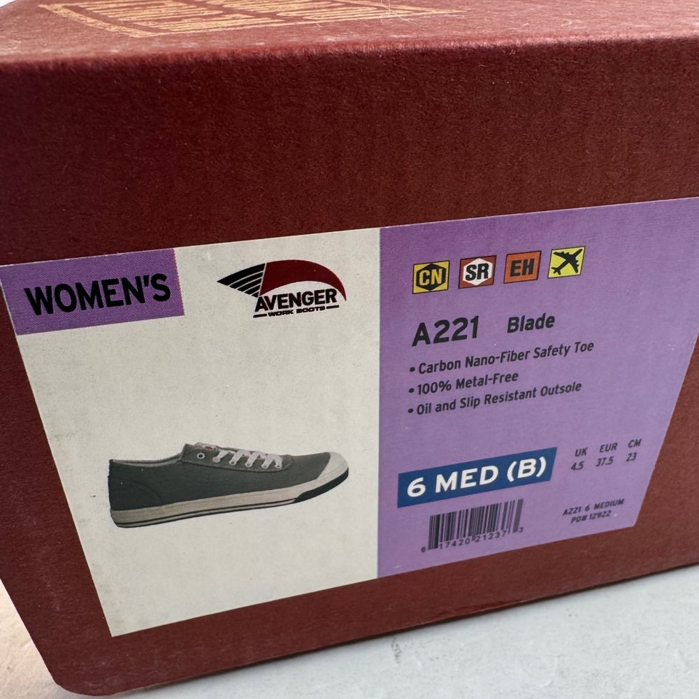 Avenger Blade A221 Womens Gray Carbon Nano-Fiber Safety Toe Work Shoes Size 6 B - Picture 4 of 9